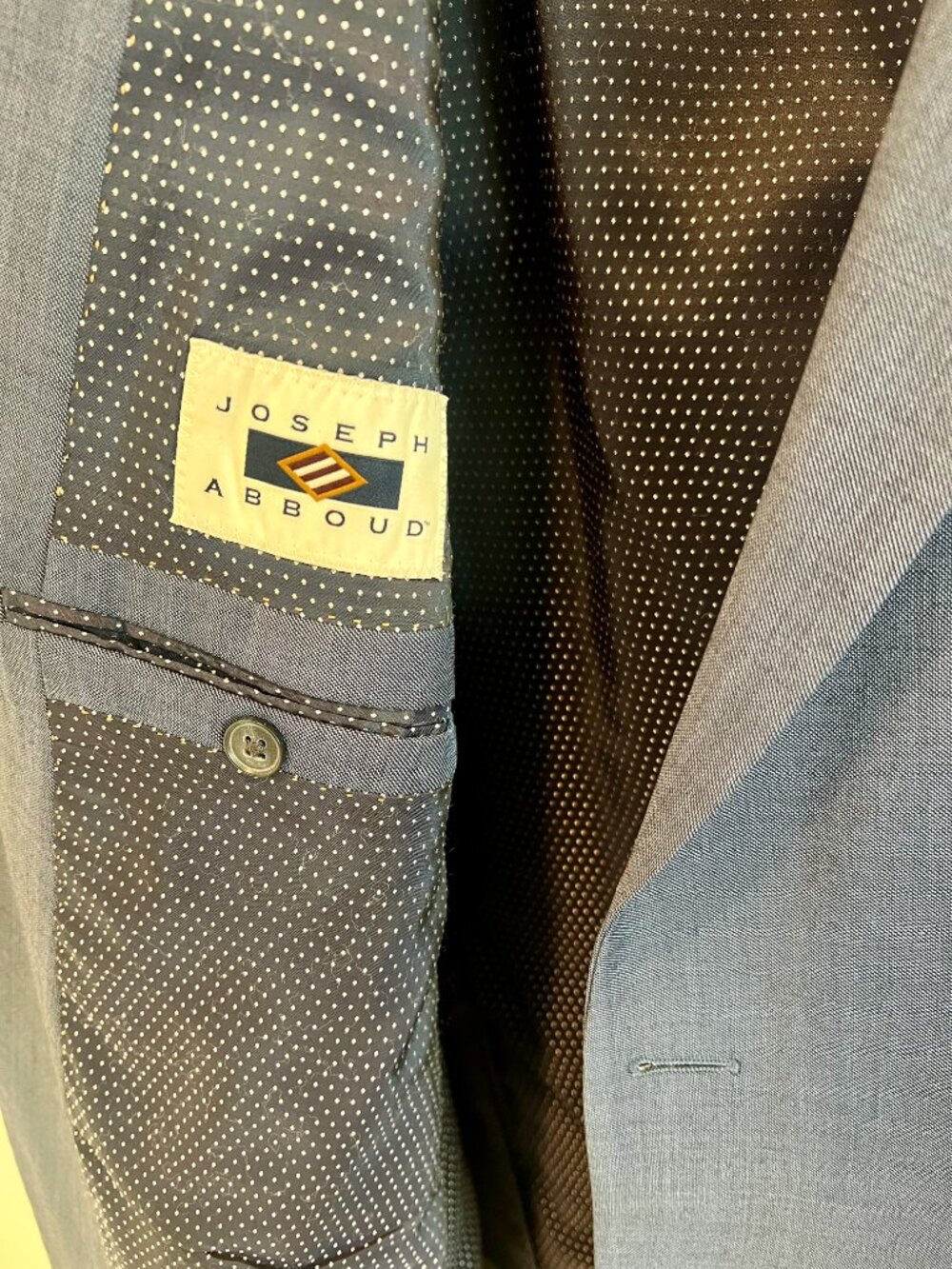 Joseph Abboud 52R Blue Super 120s Italian Wool Sport Coat - Picture 3 of 4